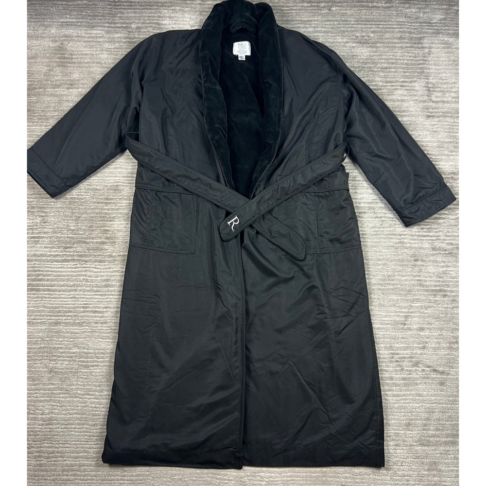 Renaissance Hotel Robe Unisex OSFA Black Fleece Lined Microfiber Luxury Spa Robe